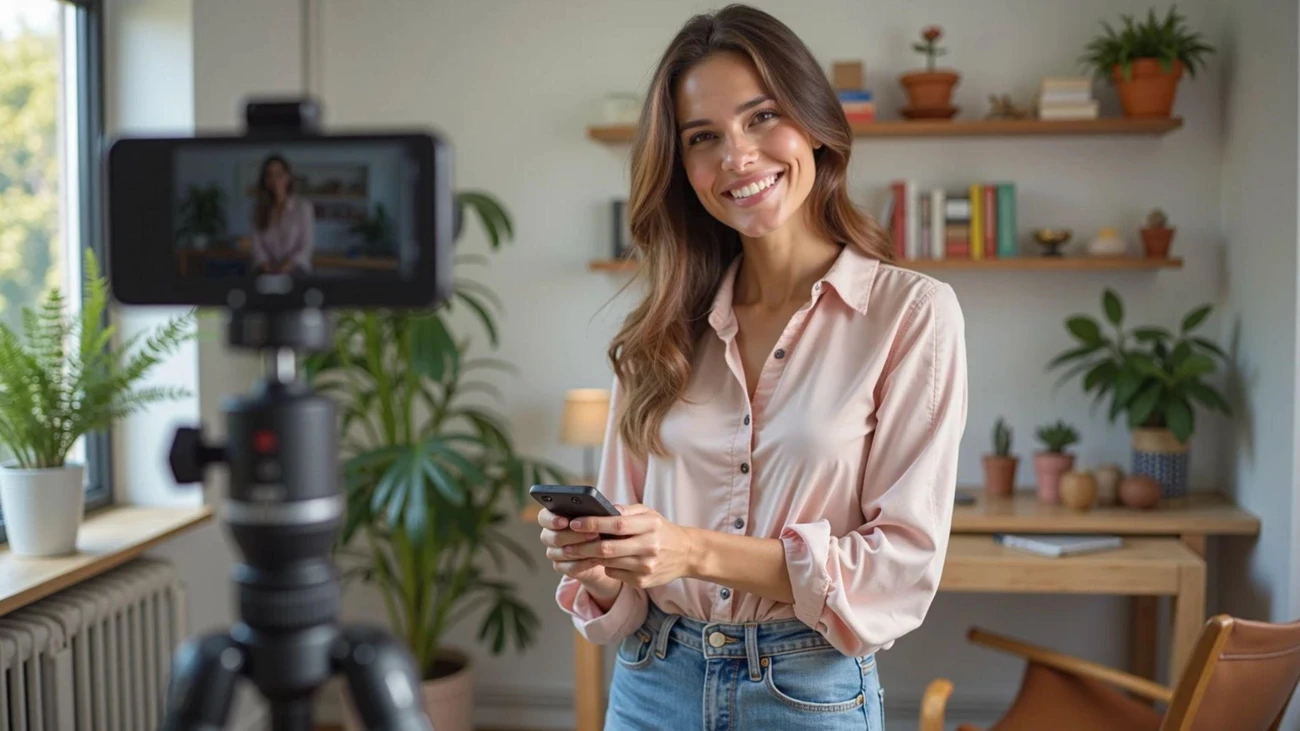 A social media influencer creating instagram reels.
