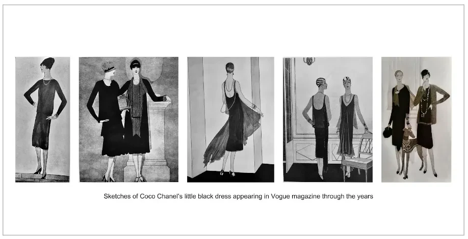 Design of little black dress by Coco Chanel Design of little black dress by Coco Chanel