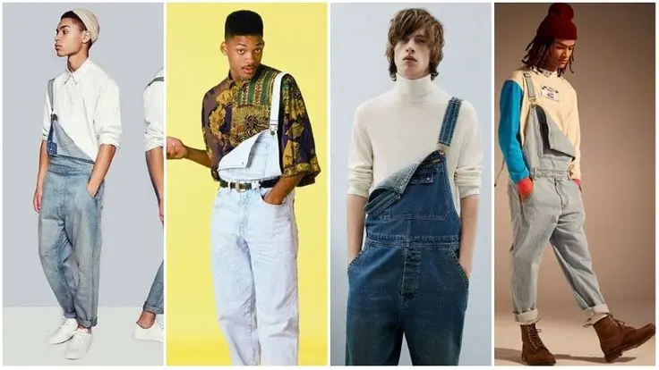 Modern ‘90s inspired men’s fashion with baggy jeans and bucket hats Modern ‘90s inspired men’s fashion with baggy jeans and bucket hats